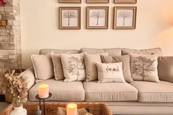 updated slipcovers and decorative pillows with the season