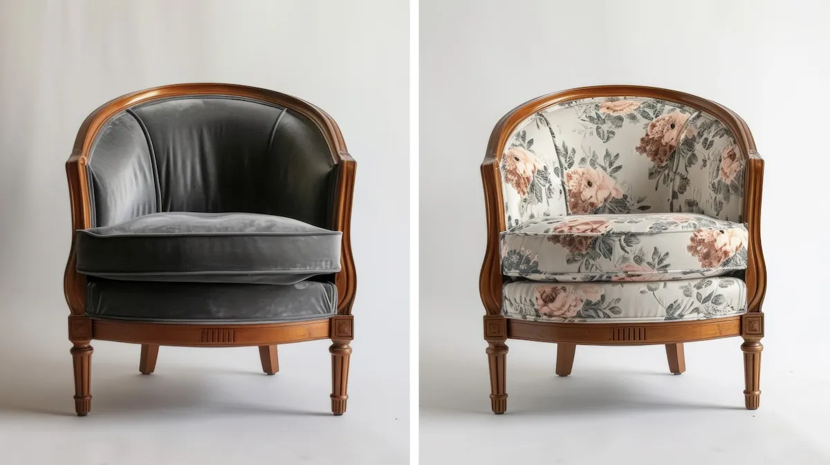 reupholstered chair makeover